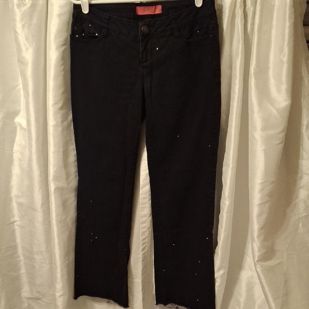 Thalia Sodi Black Ankle Jeans with Accents 1/2
